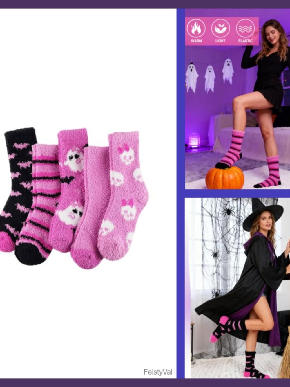 Fuzzy Fluffy Cozy Slipper Socks Winter Warm Plush Halloween Novelty